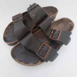 Birkenstock Sandals SZ 38 Womens 7 Arizona Double Buckle Brown Leather